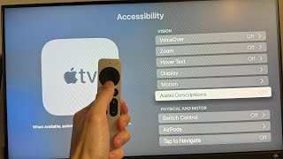 Apple TV: How to Turn On\/Off Audio Descriptions Tutorial! (For Beginners)