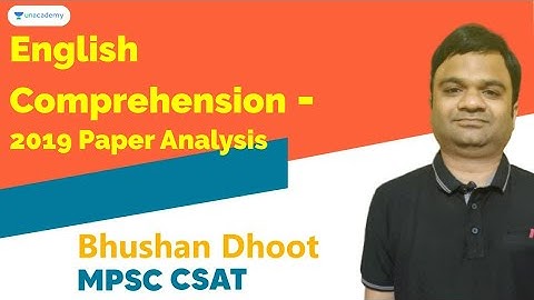 English Comprehension - 2019 Paper Analysis | MPSC 2020 | Bhushan Dhoot