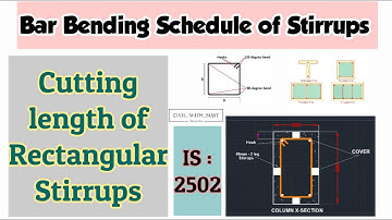 1) Rectangular Stirrups Cutting Length. BBS with 2 methods and Bend deductions.#bbs #stirrups #ties