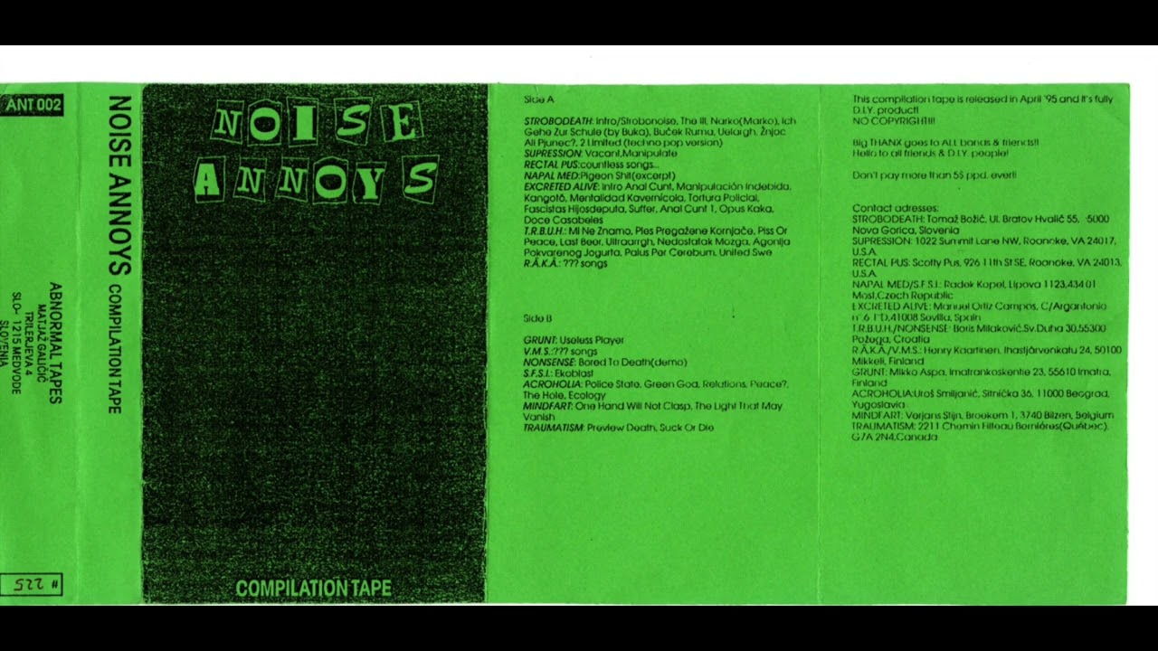 noise annoys compilation cassette 1995