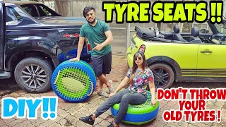 DIY TYRE SEATS | Made from Old Car/SUV Tyres | Best Out Of Waste | Don't Throw Your Old Tyres!