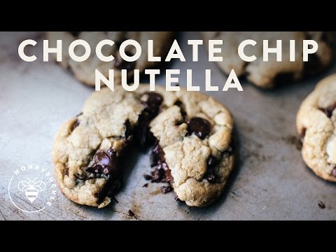 Decadent Chocolate Chip Cookies with NUTELLA Filling Recipe | HONEYSUCKLE