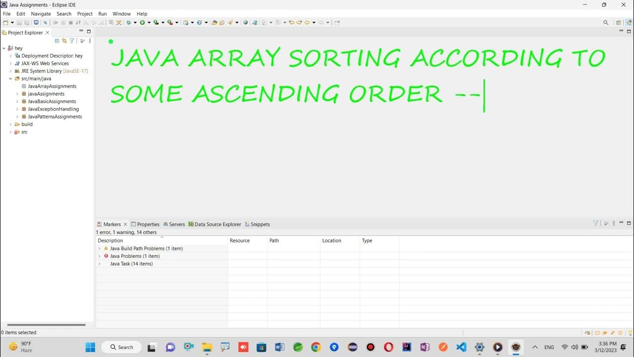 Array Sorting According to Ascending Order in Java | Array Sorting in ...