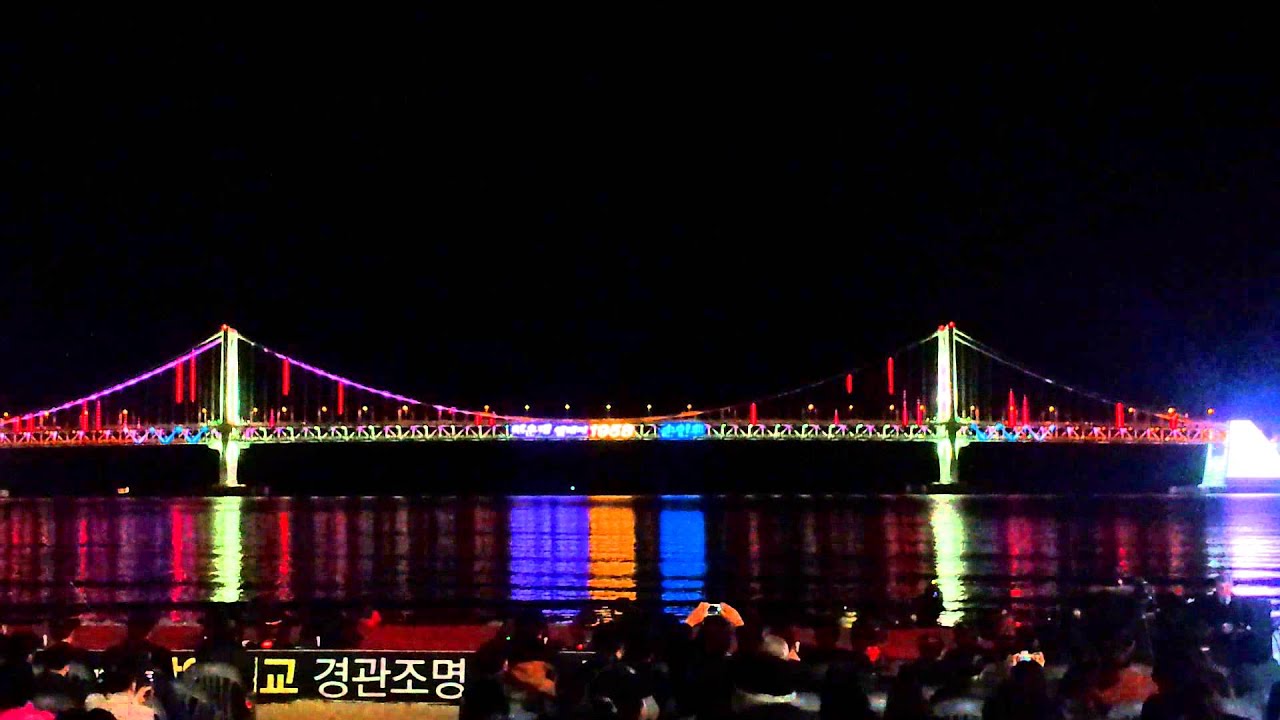 Diamond bridge (광안대교) lighting Busan 7080 ver1 YouTube