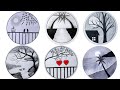 6 Easy and Beautiful nature drawing | Simple scenery drawing in circle | New drawing