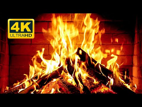 🔥 Cozy Fireplace 4K (12 HOURS). Fireplace with Crackling Fire Sounds. Fireplace Burning 4K