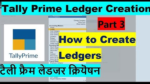 #6 Tally Prime How to Create Ledger/Direct Income/Indirect Expenses-Part 3/Ledger kaise  Create kare
