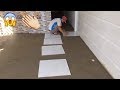 Floor Tile Installation Process - 60x60 cm polished tiles - building technology