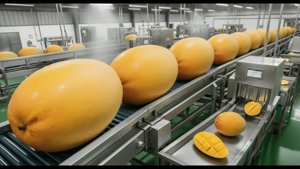 Inside a High-Tech Green Mango Processing Factory – How Fresh Mangoes Become Sour Mango Paste