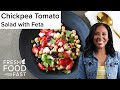 High-Fiber Chickpea Tomato Salad with Feta