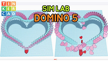 Domino  Mission 5 - Heart Stairs - Nomal - Tinkercad 3D modeling Sim Lab lesson