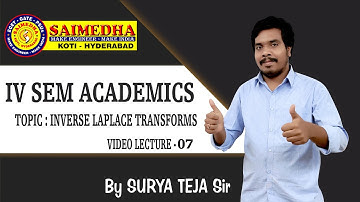 INVERSE LAPLACE TRANSFORMS VIDEO LECTURE - 07