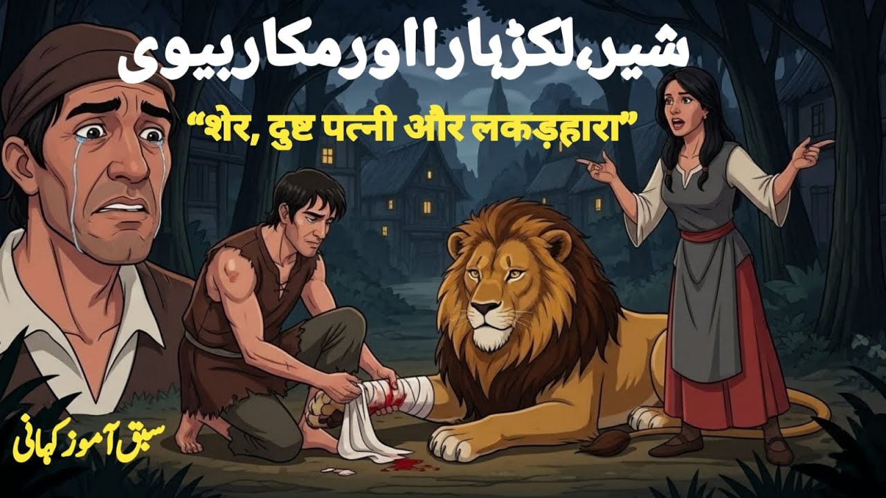 Zakhmi Sher, Makar Biwi Aur Lakdarhaara | शेर, मकर बीवी और लकड़हारा | moral story