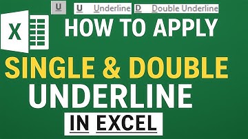 How to Apply Single & Double Underline in Excel