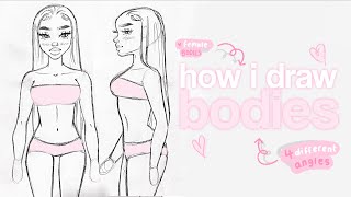 ᥫ᭡. how i draw bodies | drawing female bodes in 4 different ways ₊⊹ 🎀