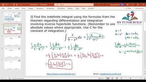 Indefinite Integral of Inverse Hyperbolic Functions #mytutorbuild #inversefunctions #hyperbolic
