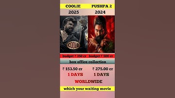 pushpa 2 vs coolie movie box office collection 1 day | pushpa 2 collection 🔥 #pushpa #coolie