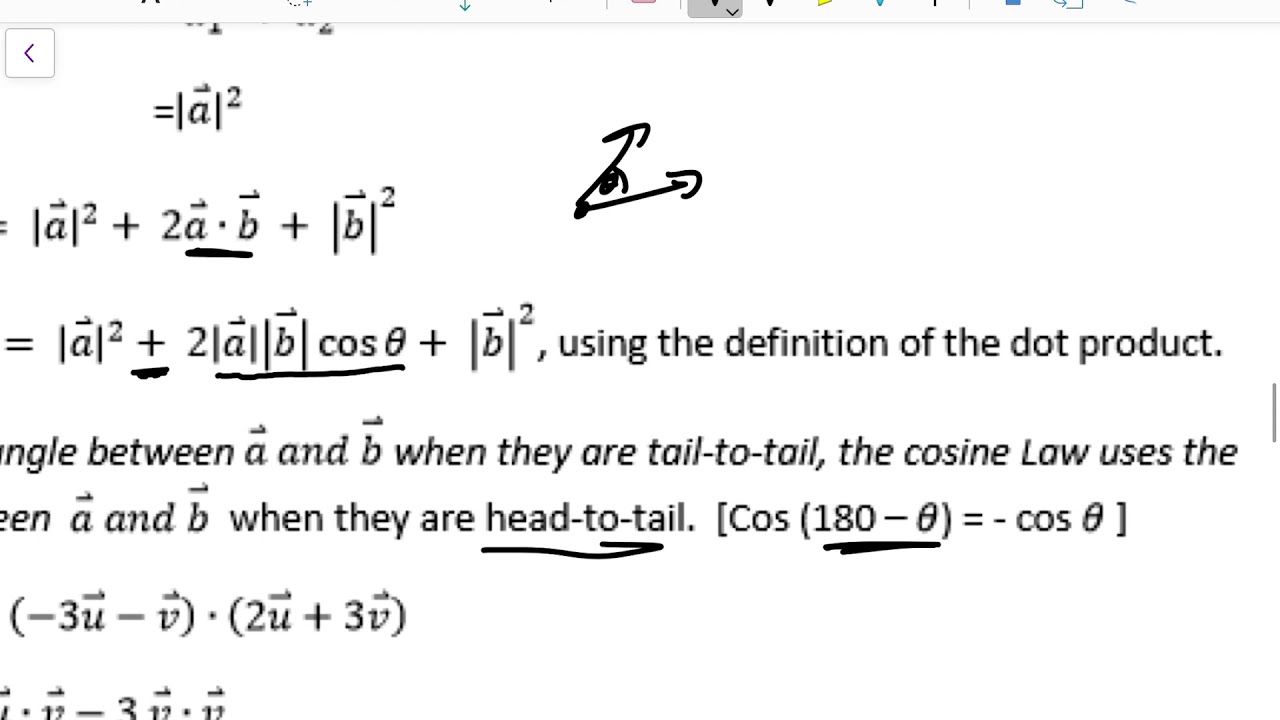 Properties of The Dot Product - YouTube
