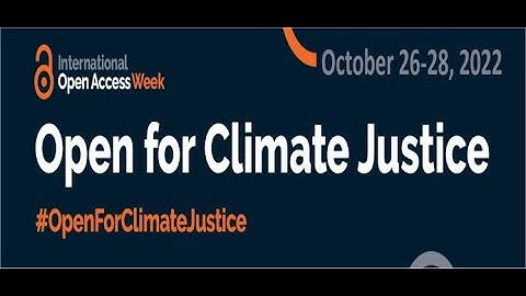 Open Access Week 2022  Climate Studies & Global Leadership 27 October 2022