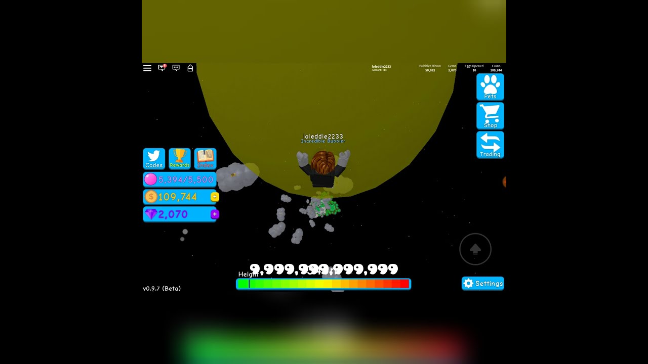 Falling 9,999,999,999,999,99,9 meters!!!!!!!!!!!!!!!!!!! Playing bubble
