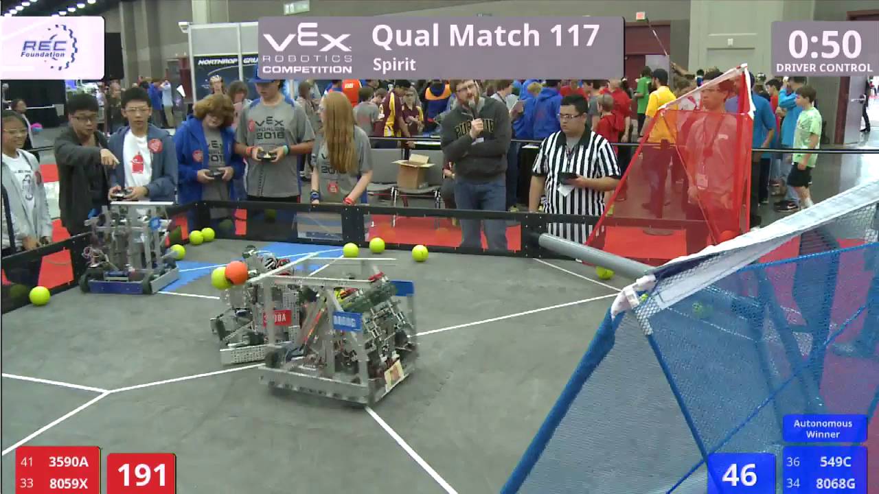 VEX Worlds 2016 - VRC Middle School - Spirit - Qual 117 (3590A 8059X) 177 vs 155 (549C 8068G)