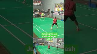 jumping smash andika kangen band #badminton #teknikbadminton #agrippina #ryugaopen2025