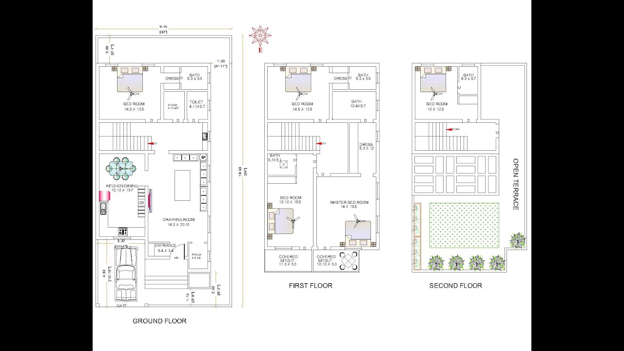 5 BHK Bunglow in 32' x 64' Plot (227 SqYd)
