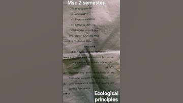 Msc 2 semester botany question paper 2023 (ecological principle)