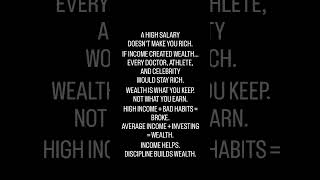 A high salary doesn't make you rich... #financialfreedom #motivation #wealthwizard #wealth #quotes