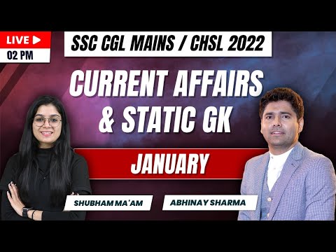 Static Gk  | Current Affairs | January  | SSC CGL Mains | CHSL 2022  | By Shubham ma'am