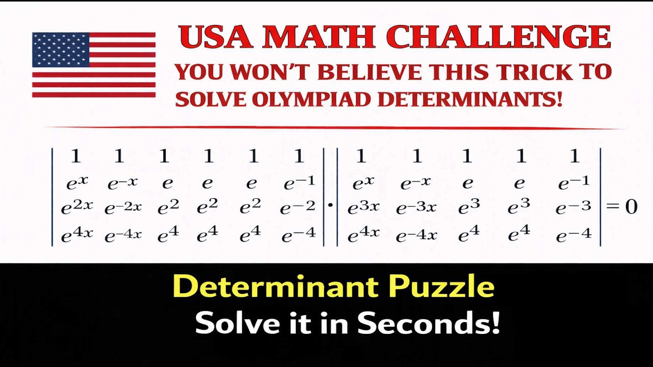 You Won’t Believe This Trick to Solve Olympiad Determinants! | USA Math Challenge