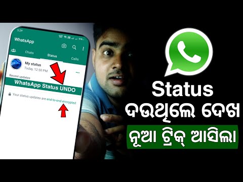 WhatsApp ରେ Status ଦେଉଥିଲେ ଦେଖ WhatsApp New Features - WhatsApp Status Undo - End To End Encrypted