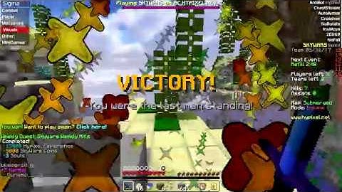 Using Sigma Hacked Client on Hypixel Skywars...