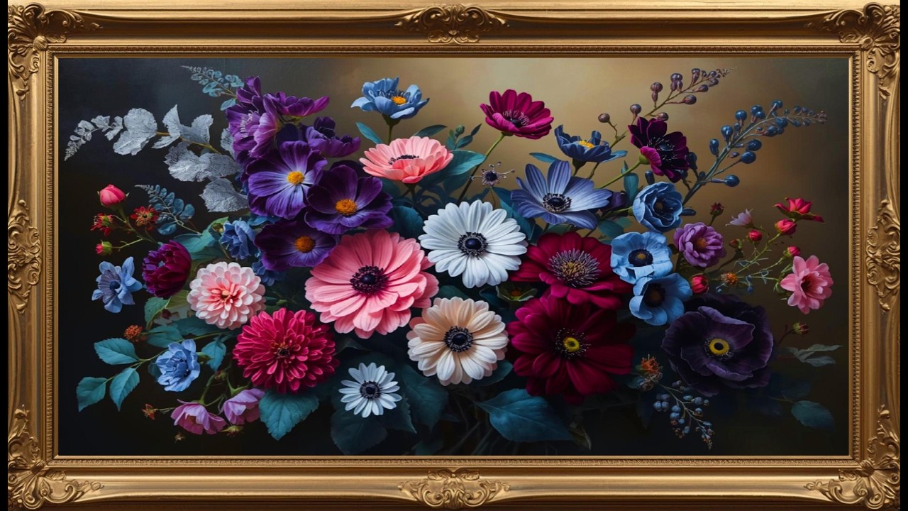 Vintage Delightful Mood Wallpaper Background | Ultra HD 4K | Framed Original Digital Art