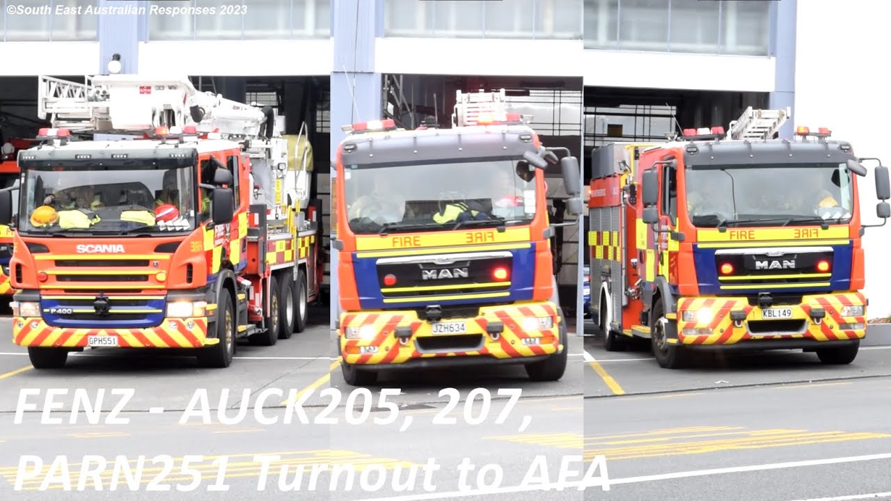 Fire Emergency NZ - AUCK205, AUCK207, PARN251 Turnout to AFA