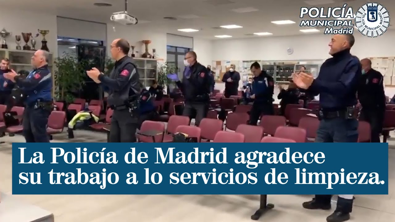 La Policía de Madrid agradece su trabajo a los equipos de limpieza ...