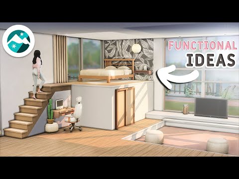 видео: Tutorial 🌸Bedroom Ideas (Functional Platforms) | Snowy Escape & Base Game | No CC or Mods|  Sims 4