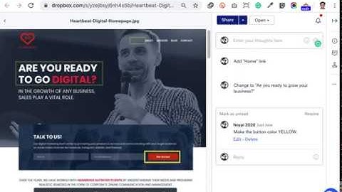 How to add comments to an image uploaded in Dropbox.
