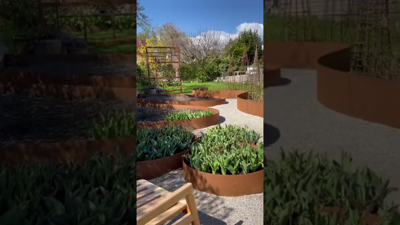 Stålhaven.dk cortenstål bedafgrænsning i have