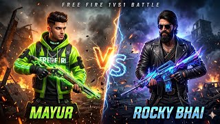 GUJJU BATTLE: Mayur Vs Rocky Bhai 1vs1 Custom Room | Free Fire Gameplay 🎯