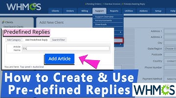 How to Create and Use predefined replies in WHMCS?