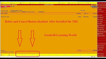 Tally TDL for Disable the Delete and Cancel Button : Tally Add on Free Download