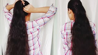 Long Hair Ponytail Without Rubber Band| Ponytail Hairstyle