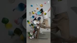 Everything fell on him 😭 # #fail #funny #shorts #wow