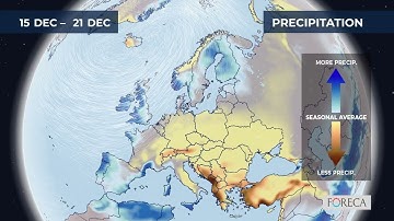 Monthly precipitation forecast for Europe 11/12/2025