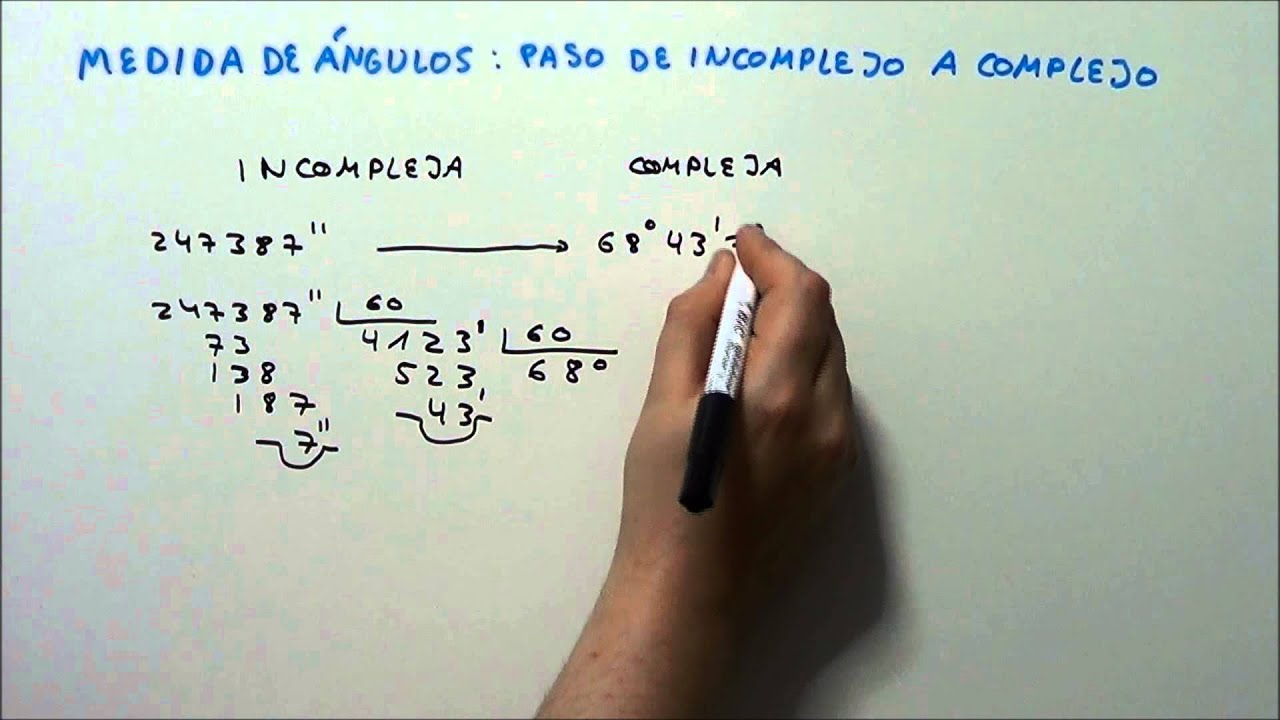 MEDIDA DE ÁNGULOS PASO DE A COMPLEJO. HD YouTube MEDIDA DE ÁNGULOS PASO DE A COMPLEJO. HD YouTube