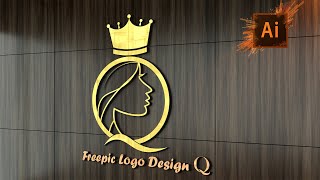 fashion logo How to create a Crown icon Logo in Adobe illustrator || fashion logo || Q & queen logo