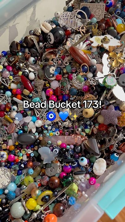Bead Bucket Necklace 173 🧿💙✨ #handmade #beadbucket #beadedjewelry #beadbucketnecklace #beads