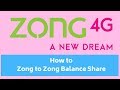 Zong to Zong Balance Share Karne Ka Tarika