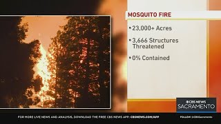 Mosquito Fire doubles in size overnight to more than 23,000 acres